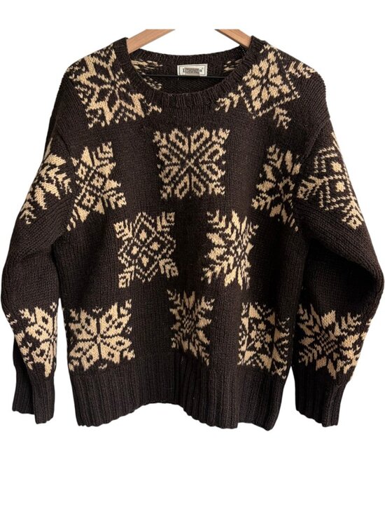 L.L. Bean Sweaters - Vintage LL Bean Heavy Wool Snowflake Sweater Womens Medium